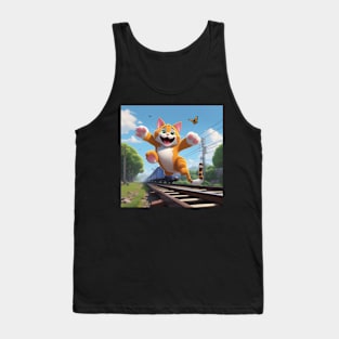 Cat Wanting To Be A Train Tank Top